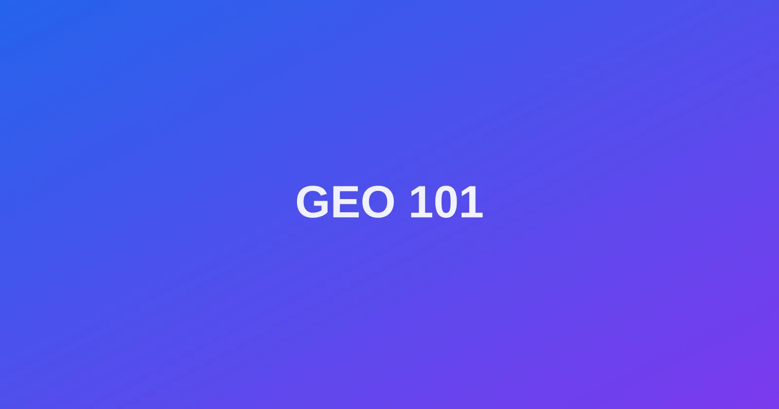 Abstract gradient cover reading GEO 101