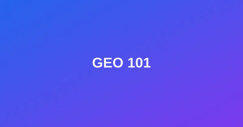 Abstract gradient cover reading GEO 101