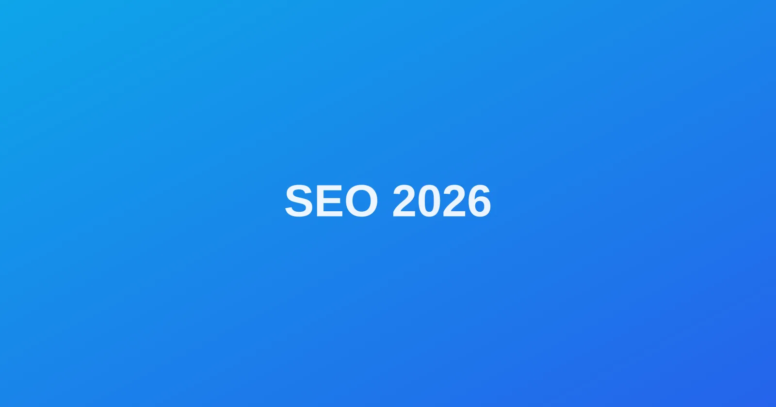 Abstract blue gradient cover reading SEO 2026