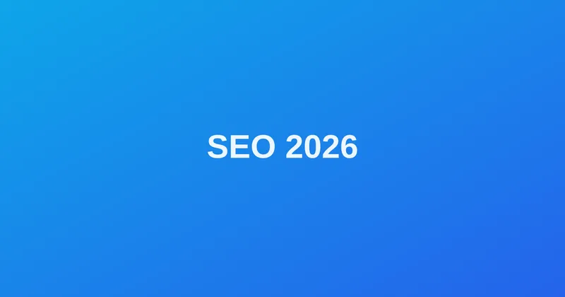 Abstract blue gradient cover reading SEO 2026
