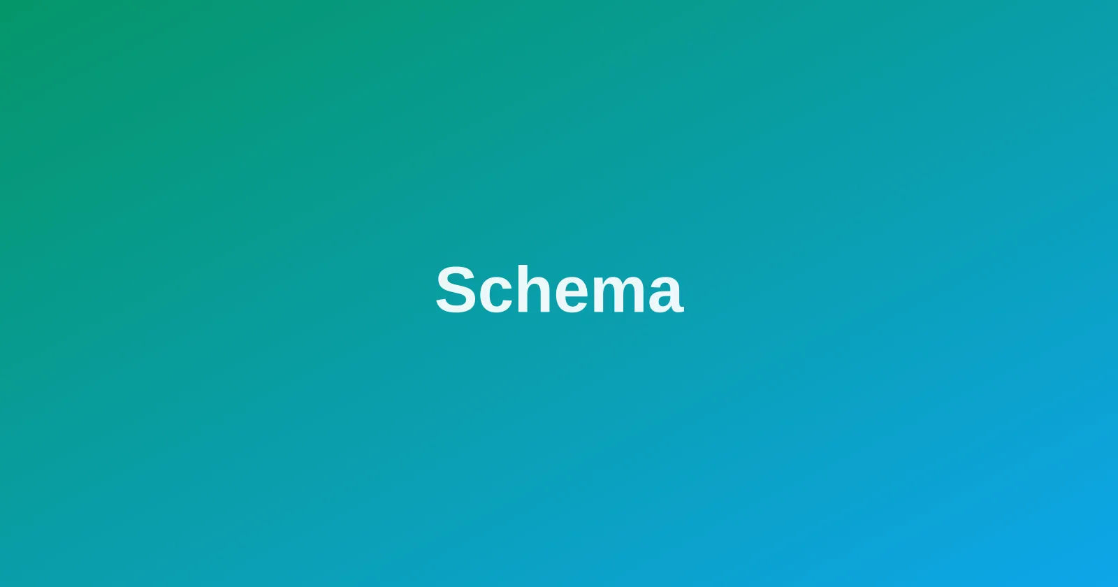 Abstract green gradient cover reading Schema
